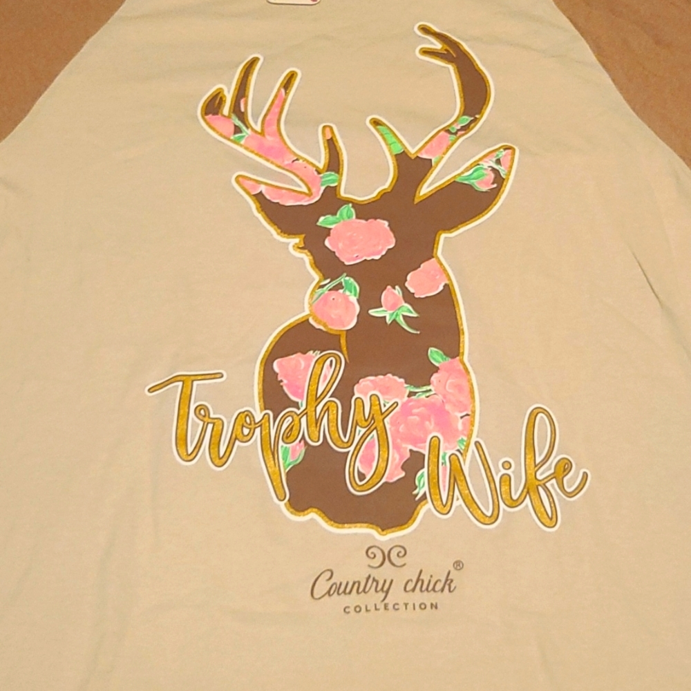 Deer Trophy Wife 3/4 sleeve tee.